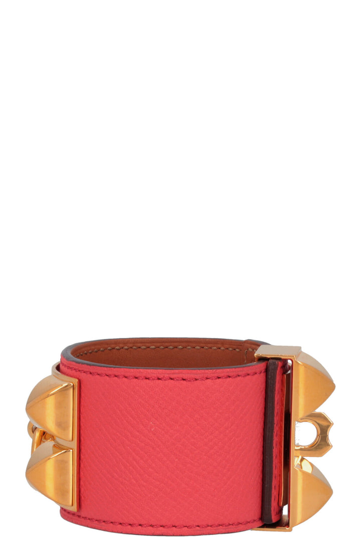 HERMÈS Collier de Chien Bracelet Empsom Red Gold