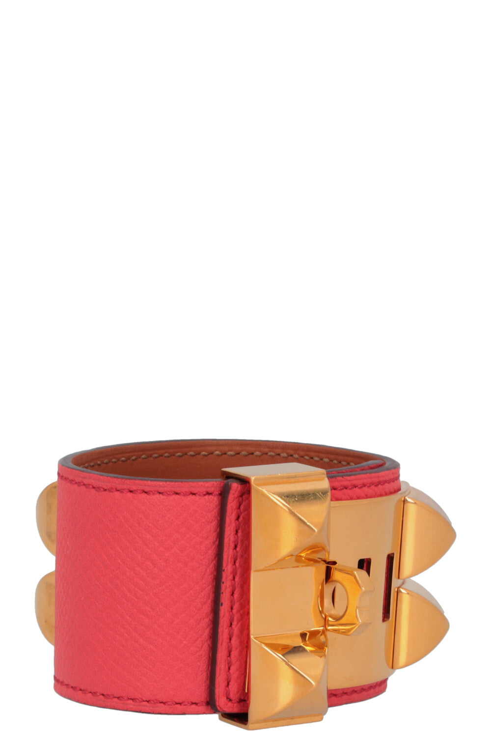 HERMÈS Collier de Chien Bracelet Empsom Red Gold