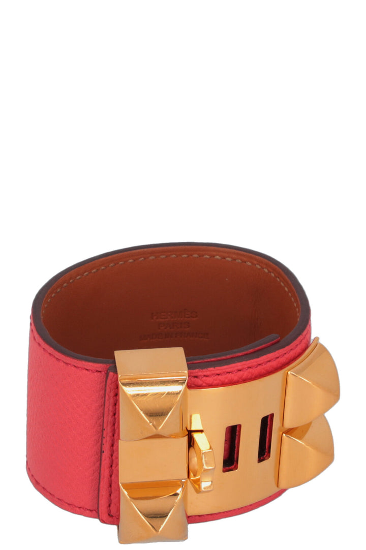 HERMÈS Collier de Chien Bracelet Empsom Red Gold
