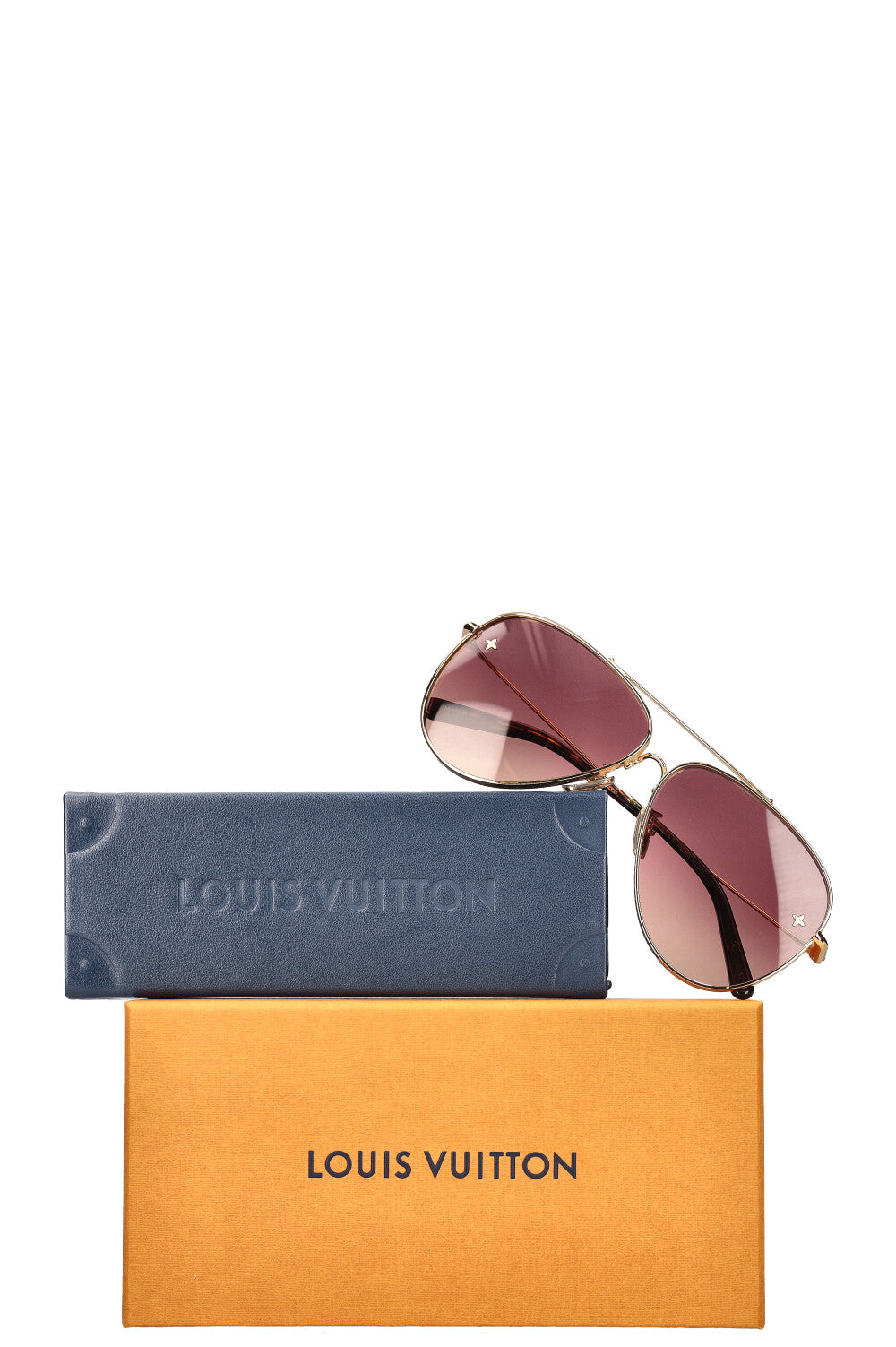 LOUIS VUITTON Pilot Sunglasses 6312 Gold