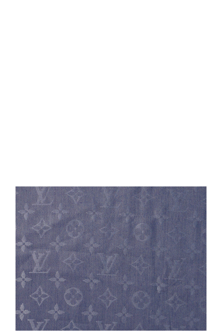 LOUIS VUITTON Scarf MNG Silk Wool Blue