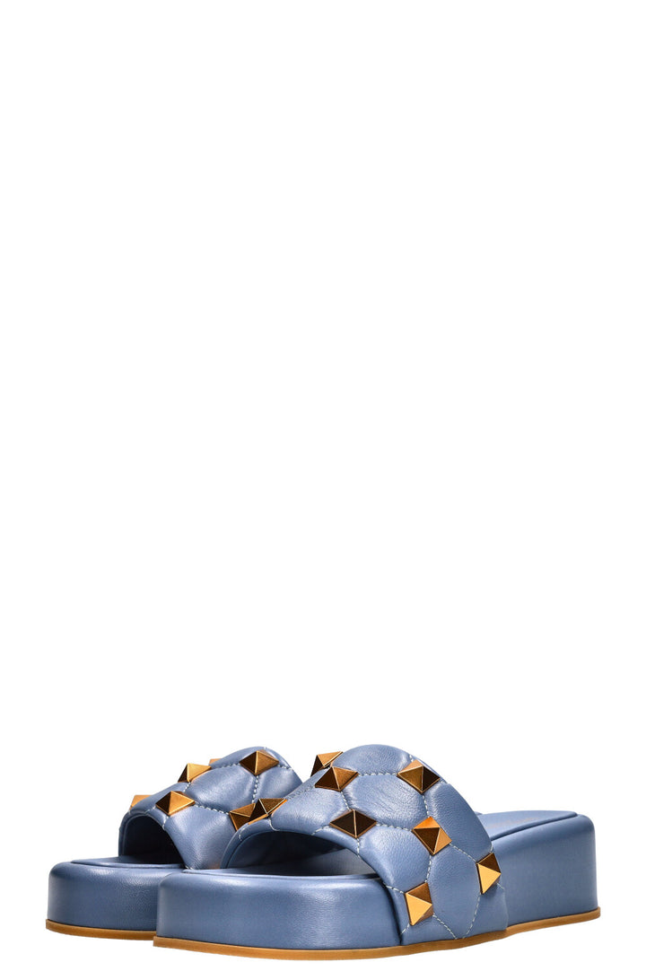 VALENTINO Claquettes à plateforme romaines à clous Bleu 