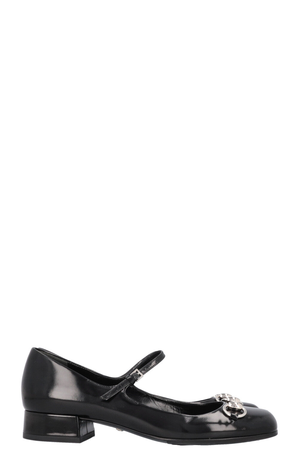 GUCCI Horsebit Mary Jane Heels Black