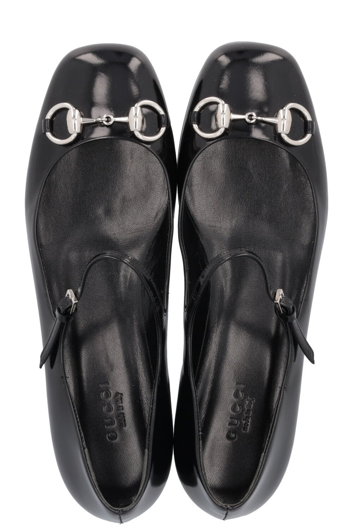 GUCCI Horsebit Mary Jane Heels Black