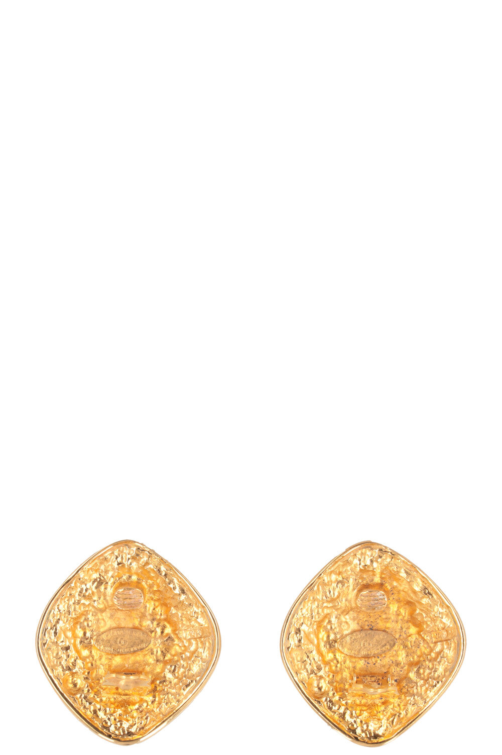 CHANEL Vintage Clip Earrings Gold