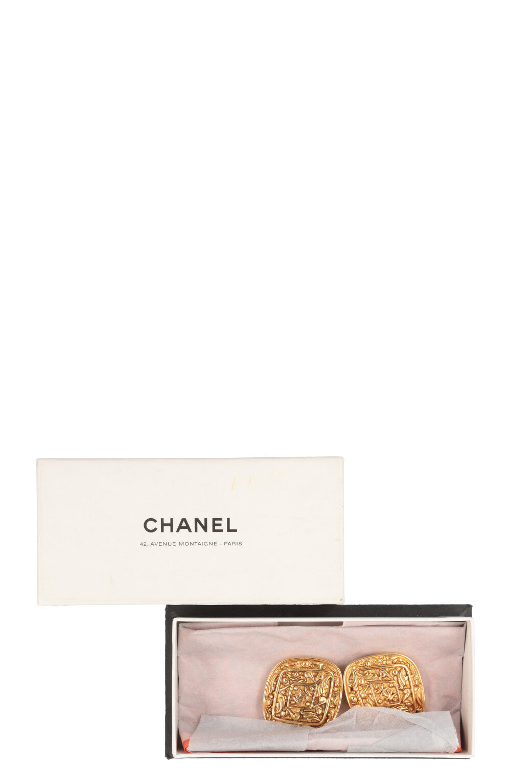CHANEL Vintage Clip Earrings Gold