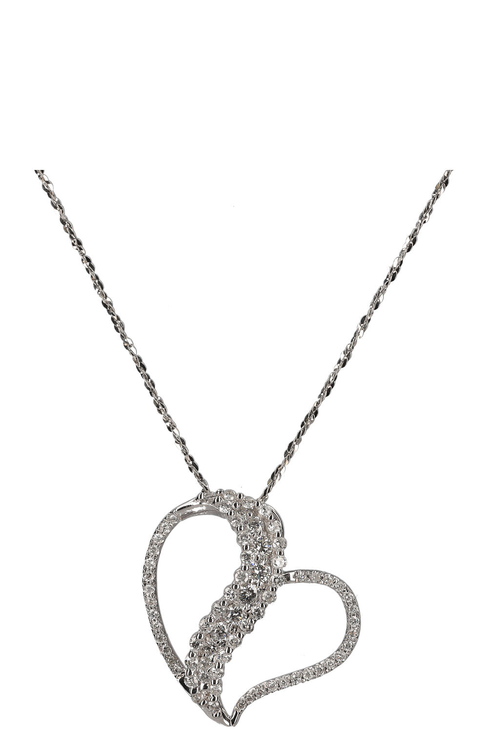 VINTAGE Heart Necklace Diamonds