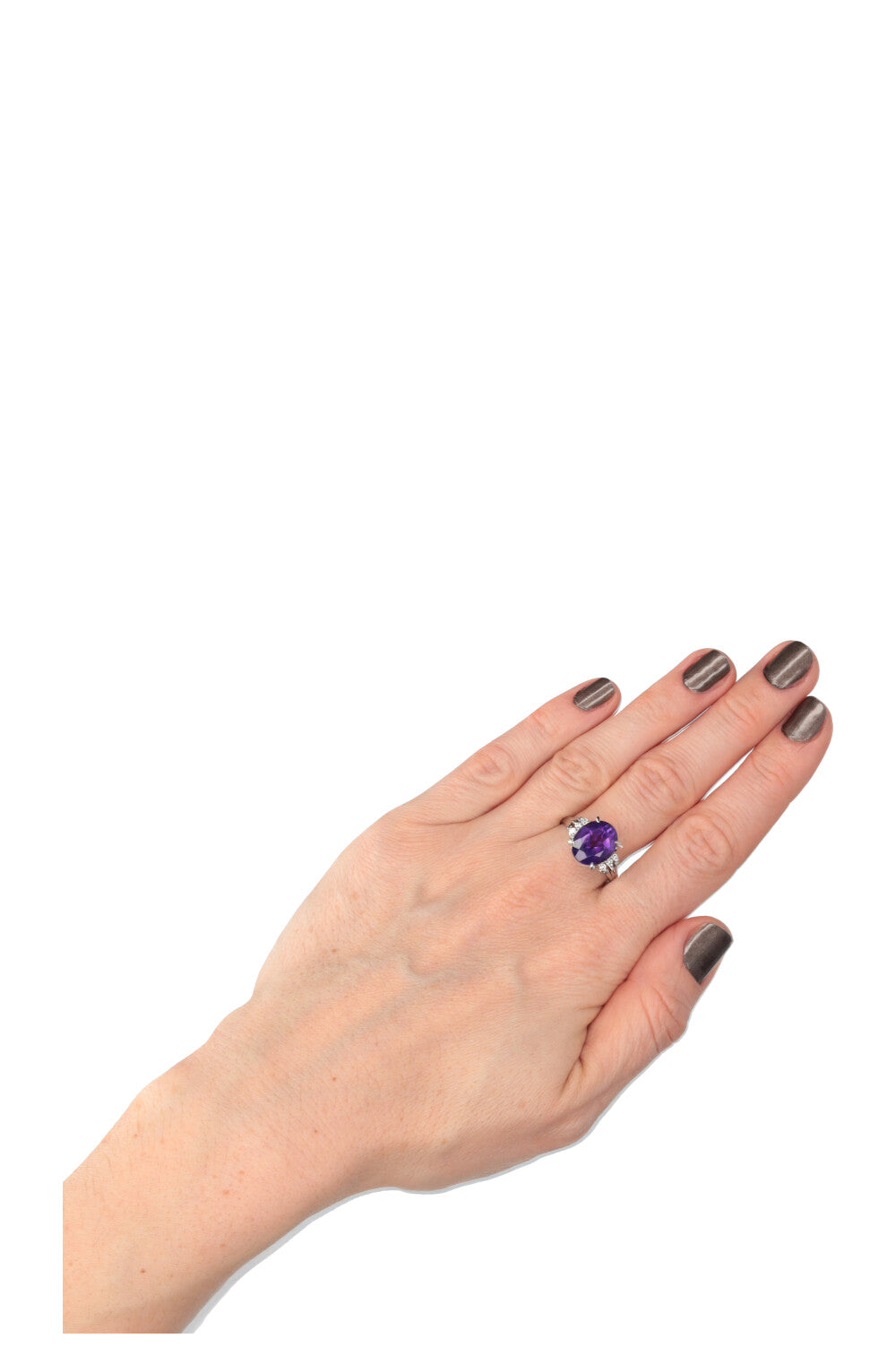 VINTAGE JEWELRY Amethyst Ring Diamonds Platinum