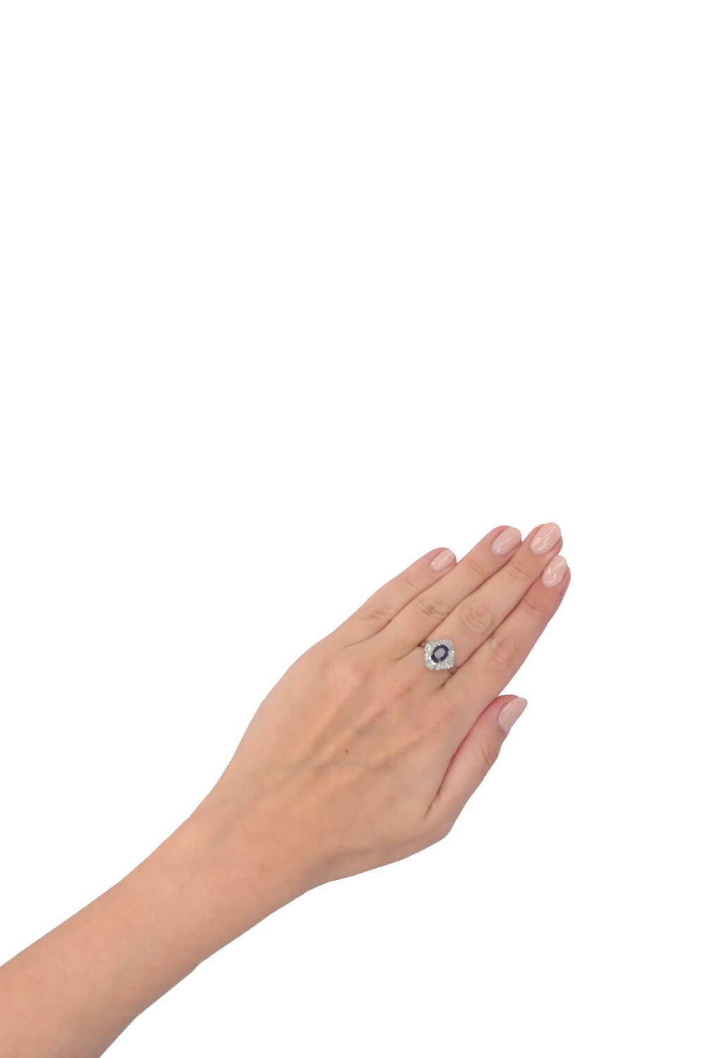 VINTAGE JEWELRY Ring Sapphire Diamond Platin