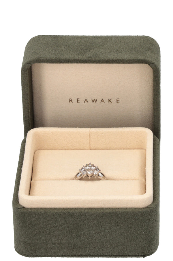 VINTAGE JEWELRY Flower Diamond Ring Platin