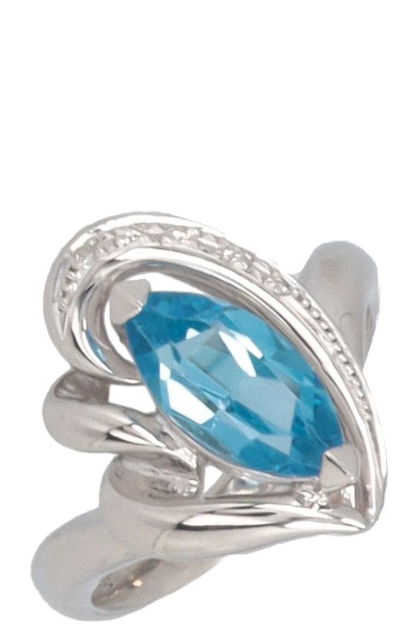 VINTAGE JEWELRY Topas Diamond Oval Ring Platin
