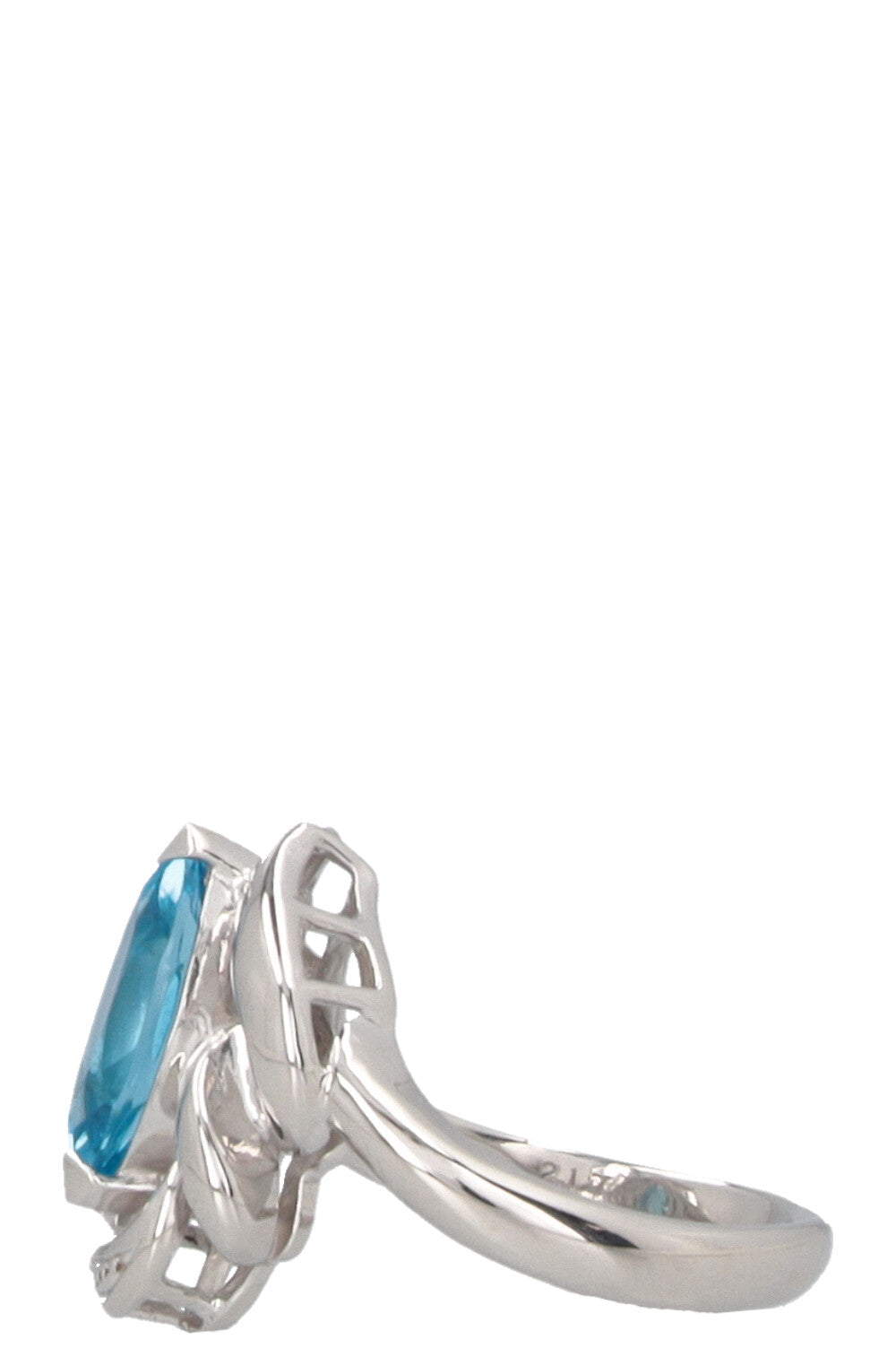 VINTAGE JEWELRY Topas Diamond Oval Ring Platin