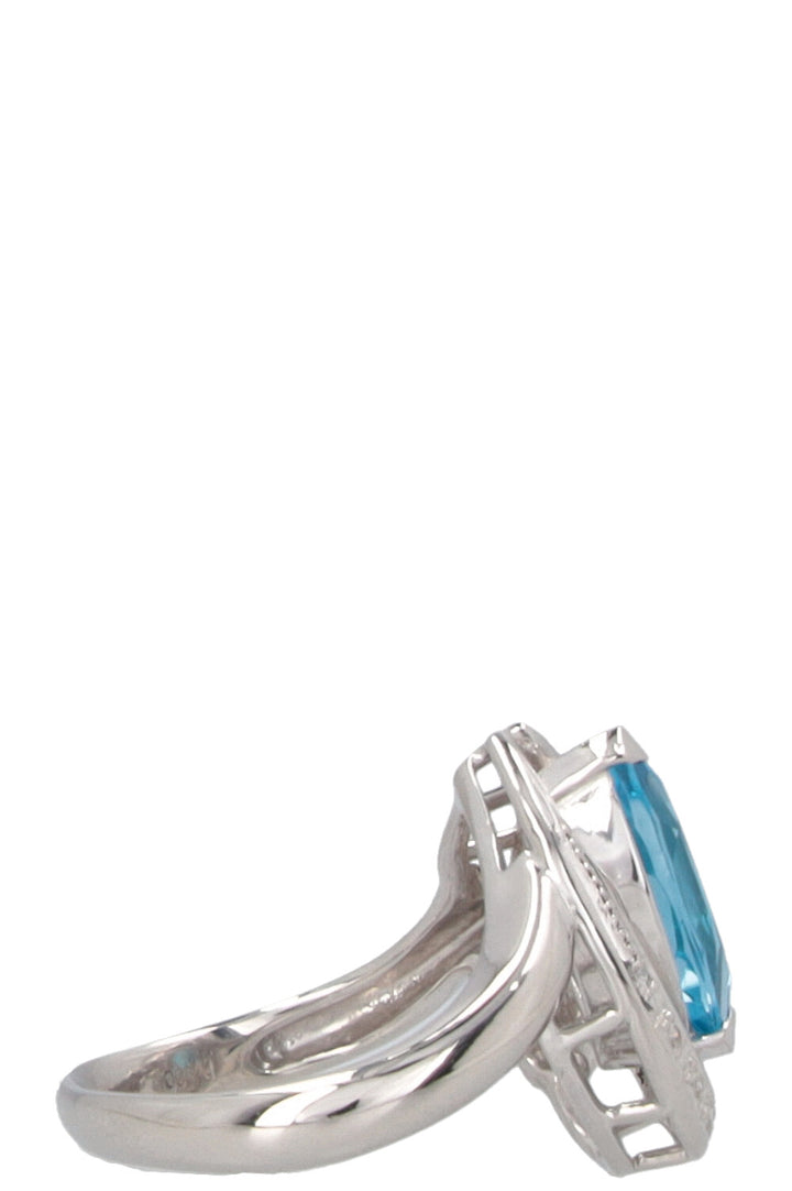 VINTAGE JEWELRY Topas Diamond Oval Ring Platin
