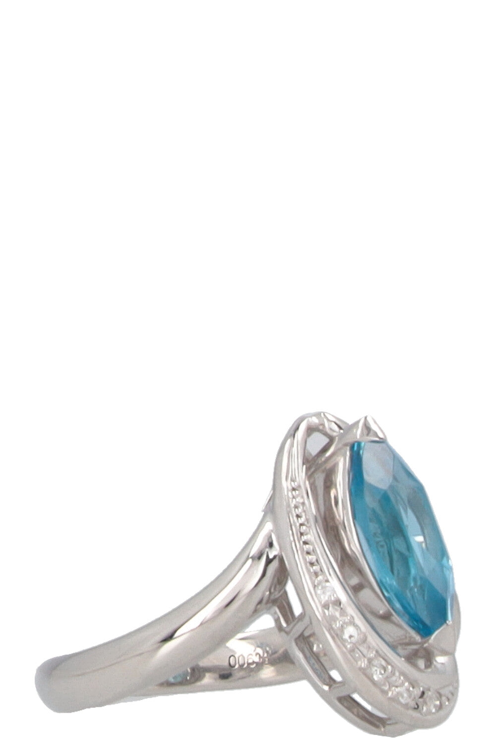 VINTAGE JEWELRY Topas Diamond Oval Ring Platin