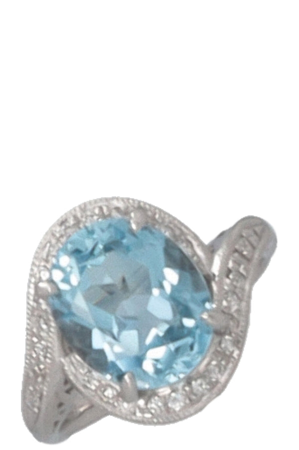 VINTAGE JEWELRY Topas Diamond Cocktail Ring Platin