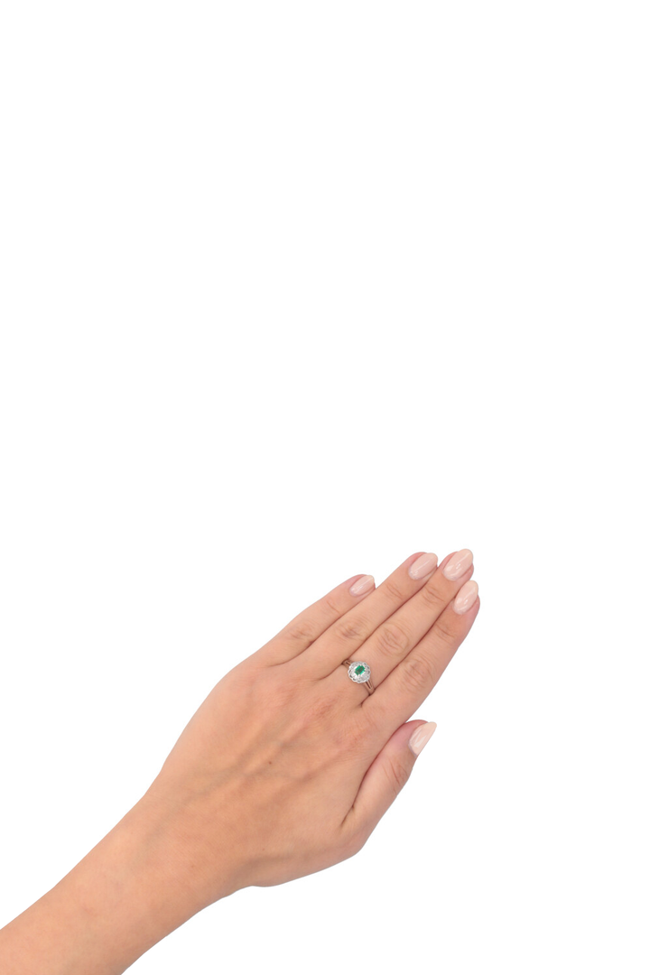 VINTAGE JEWELRY Ring Smaragd Diamond Platinum
