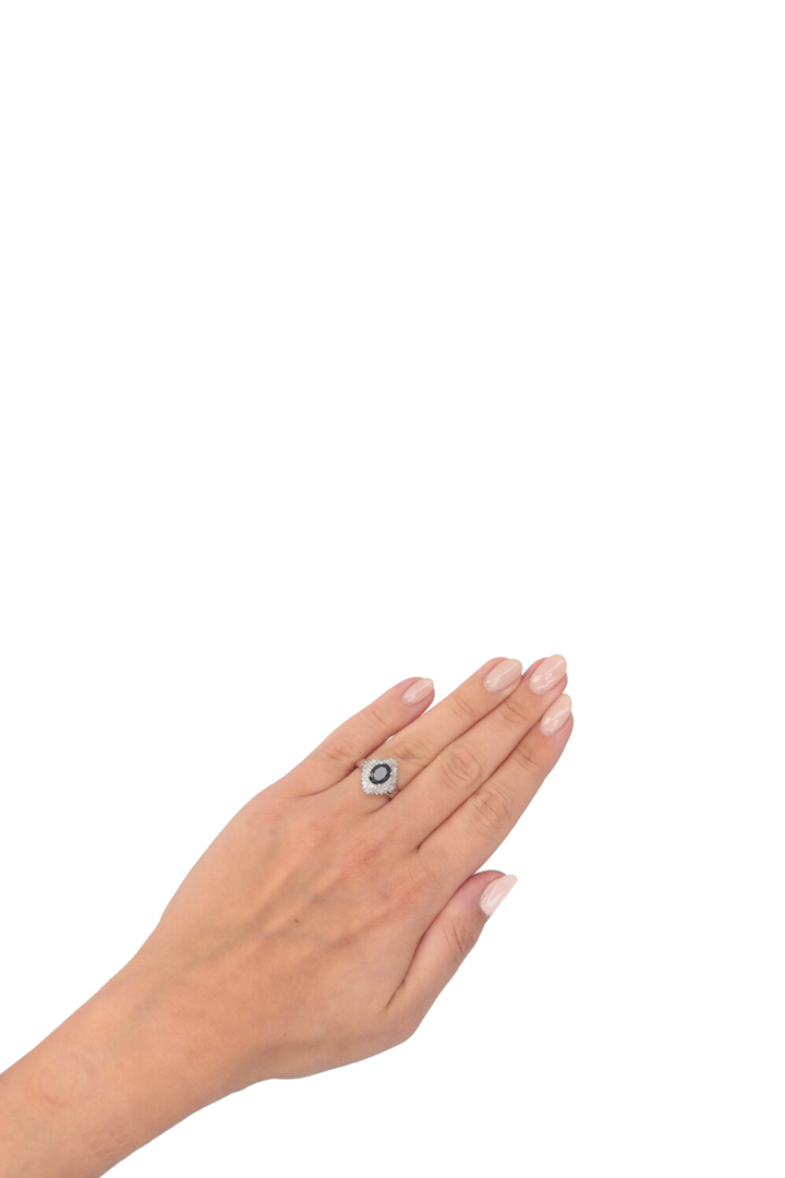 VINTAGE JEWELRY Ring Sapphire Diamond Platinum