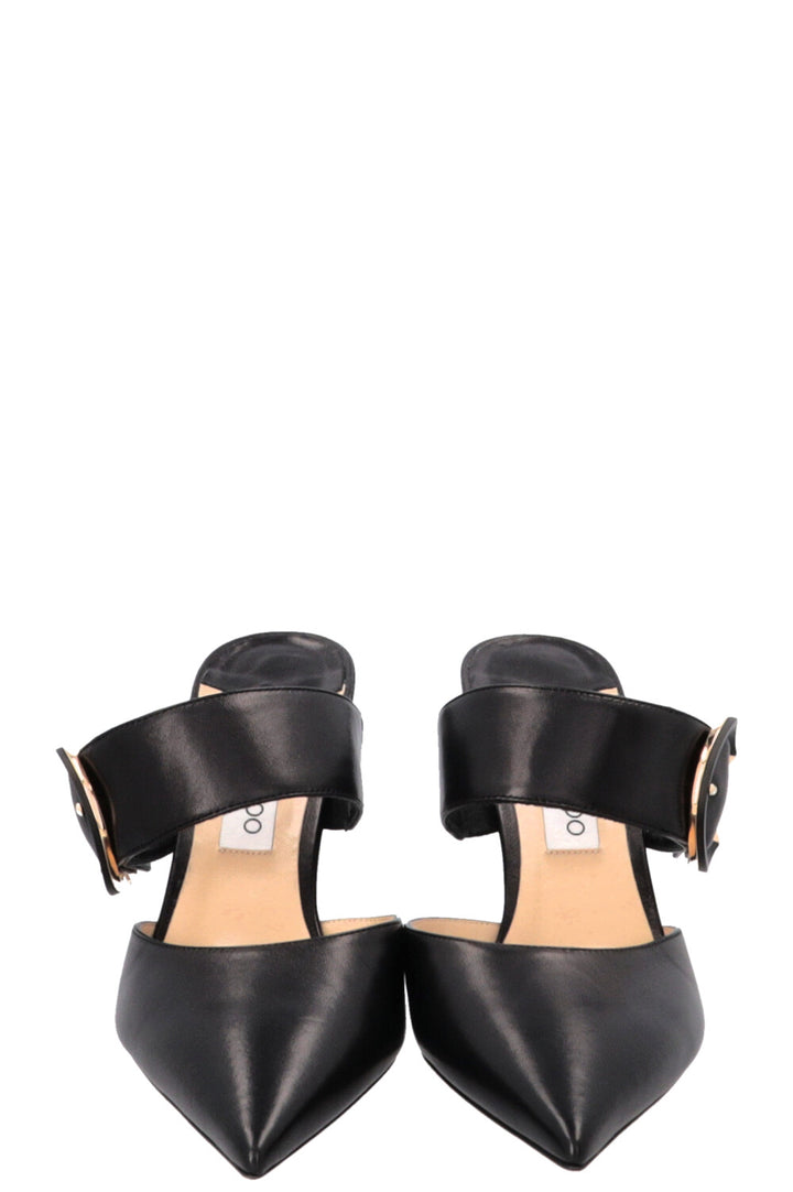JIMMY CHOO Magie 90 Mules Leather Black