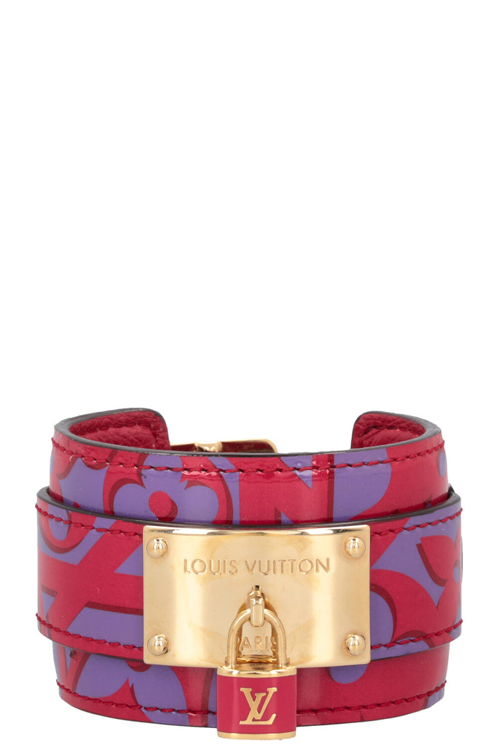 LOUIS VUITTON Lock Bracelet Vernis Pink Purple