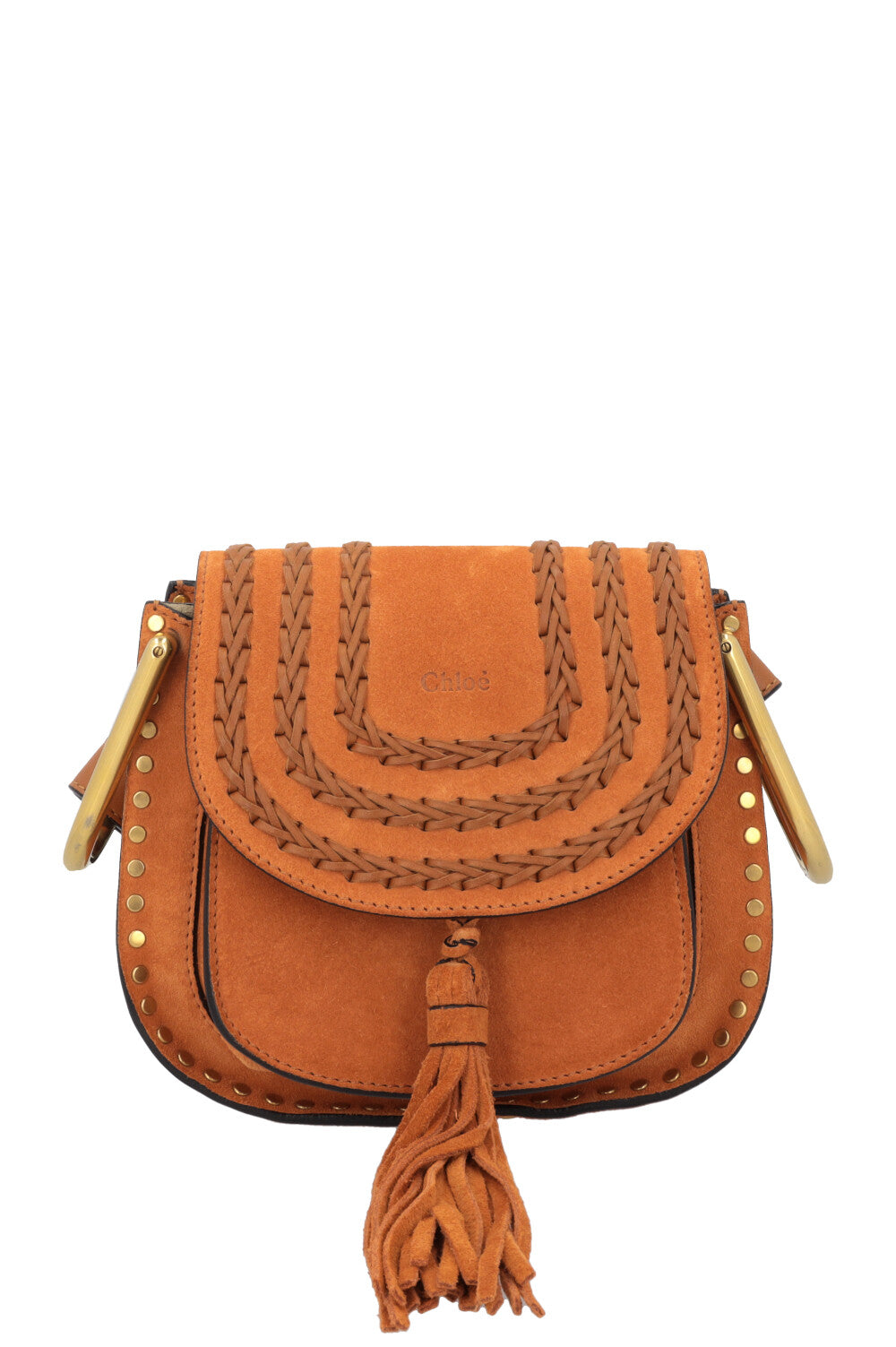CHLOÉ Hudson Small Bag Suede Cognac