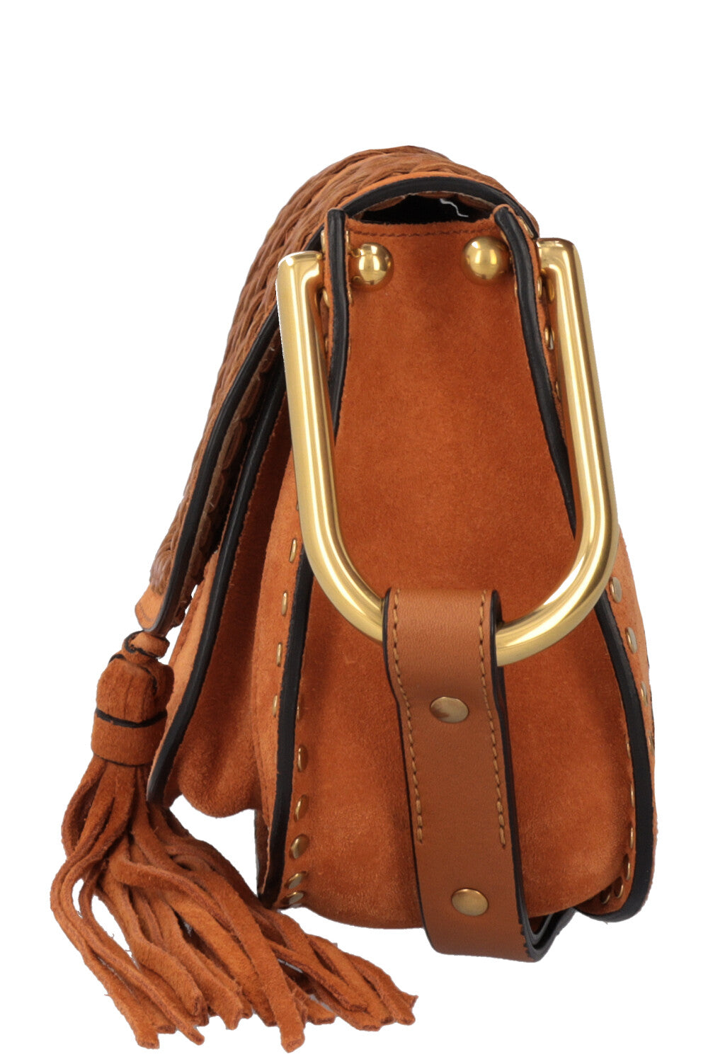 CHLOÉ Hudson Small Bag Suede Cognac