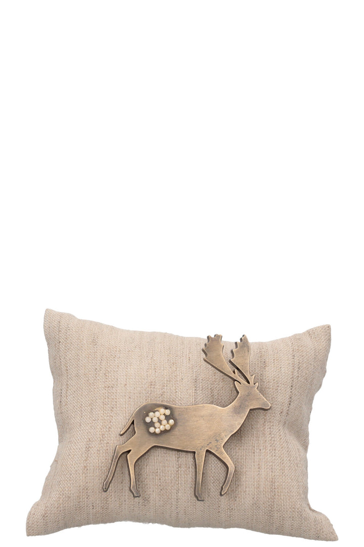 CHANEL Reindeer Brooch Metallic Gold