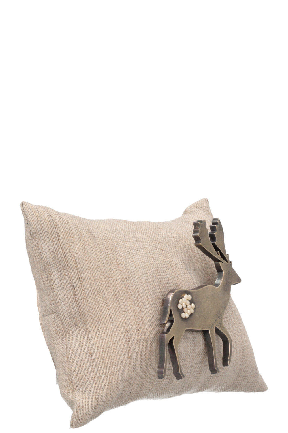 CHANEL Reindeer Brooch Metallic Gold