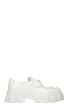 PRADA Monolith Pointy Loafers White