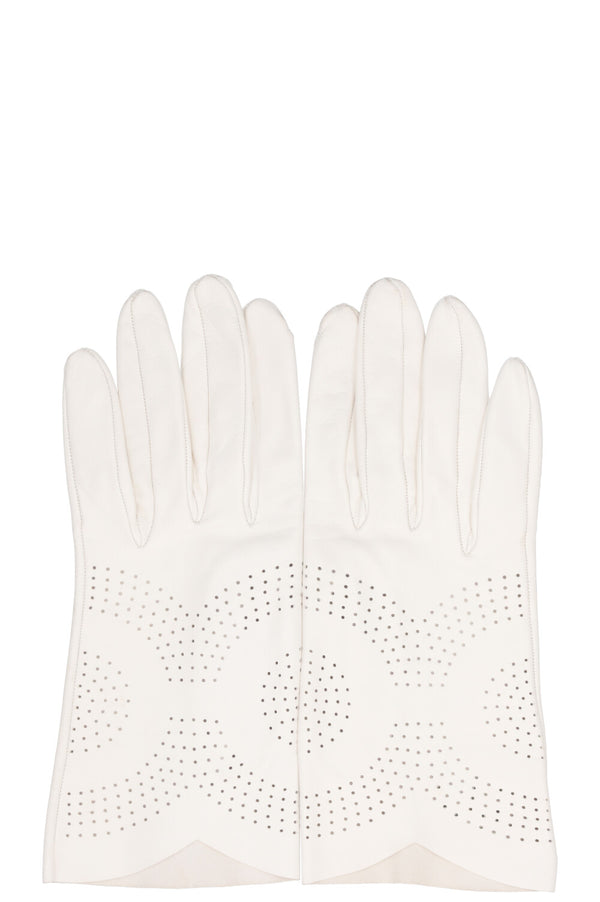 HERMÈS Laser Cut Gloves White