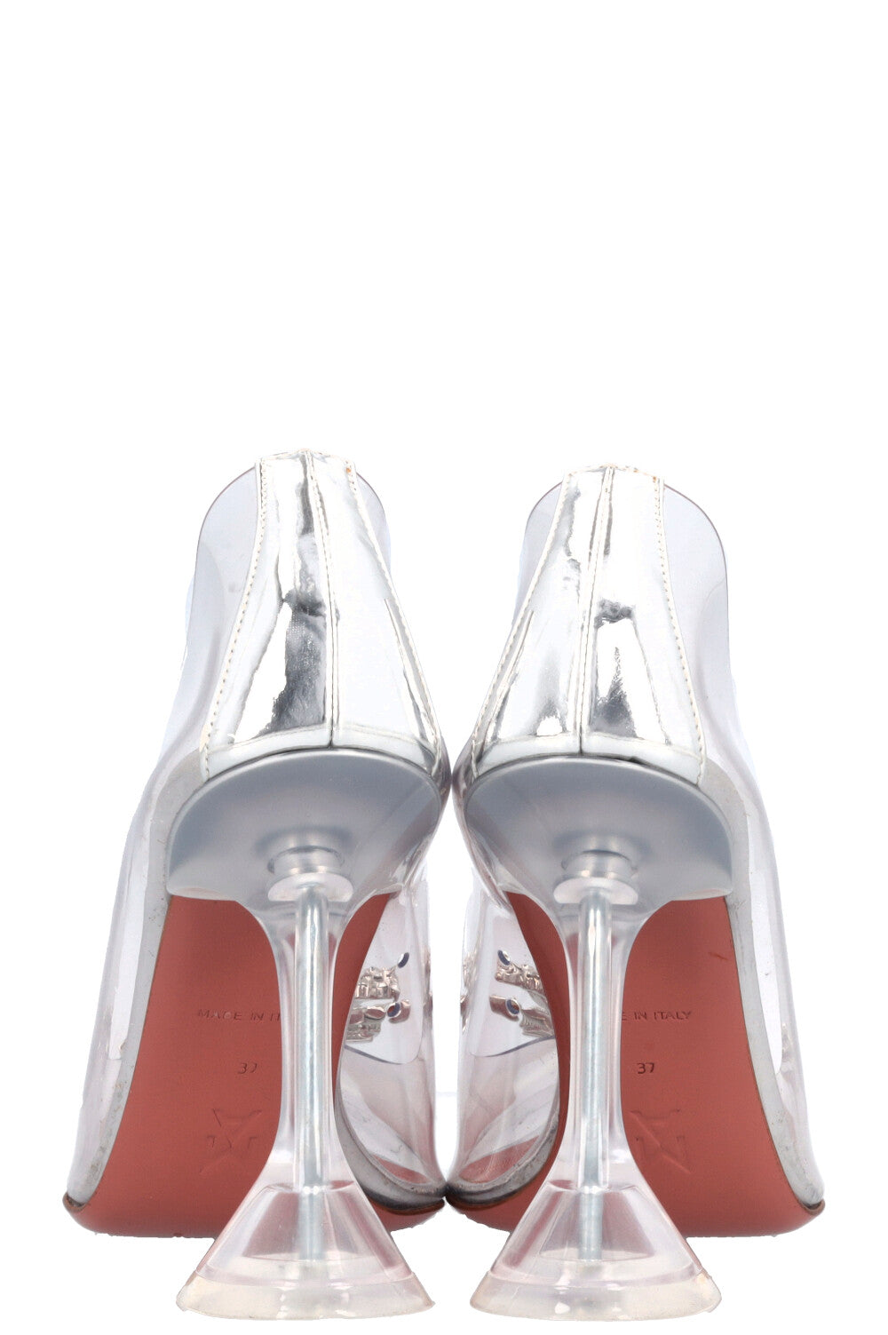 AMINA MUADDI Rosie Glass Sling Heels PVC