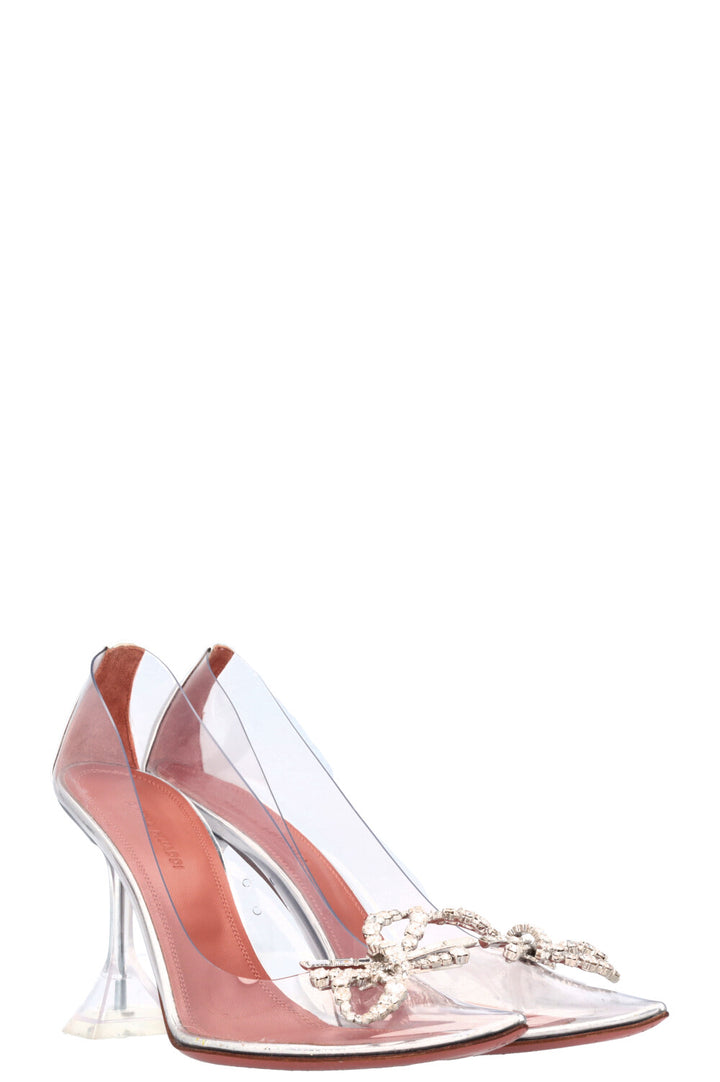 AMINA MUADDI Rosie Glass Sling Heels PVC