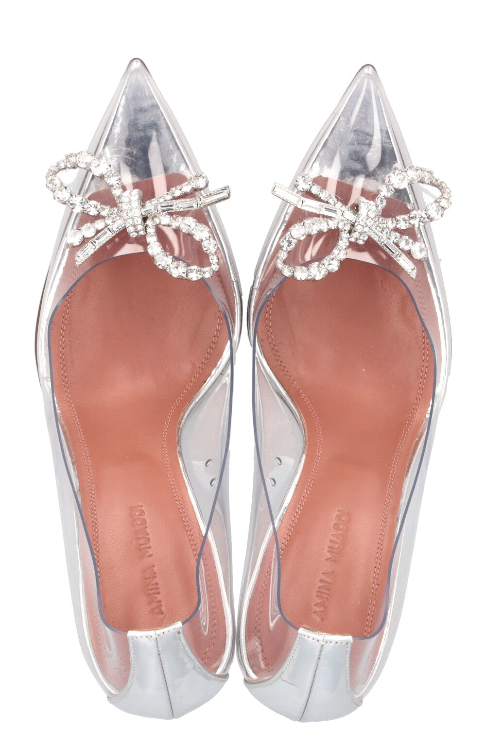 AMINA MUADDI Rosie Glass Sling Heels PVC