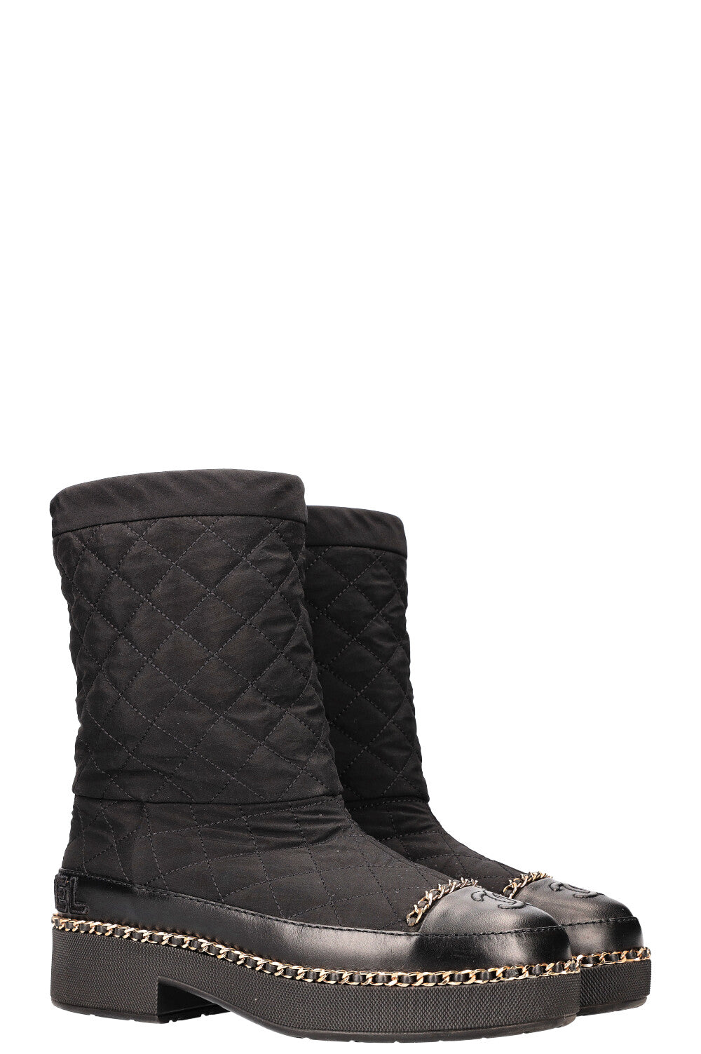 CHANEL Apres Ski Boots Nylon Black