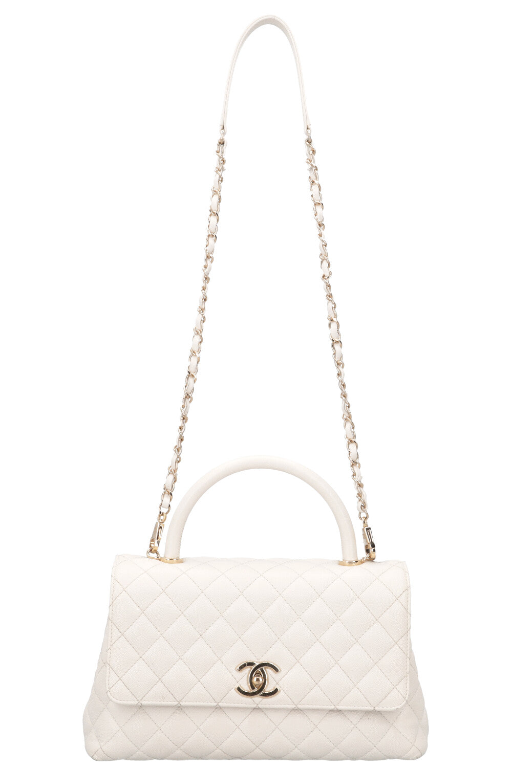 CHANEL Coco Handle Bag White