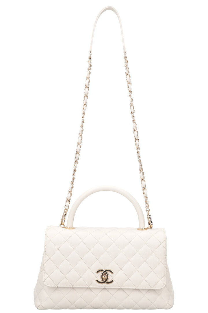 CHANEL Coco Handle Bag White