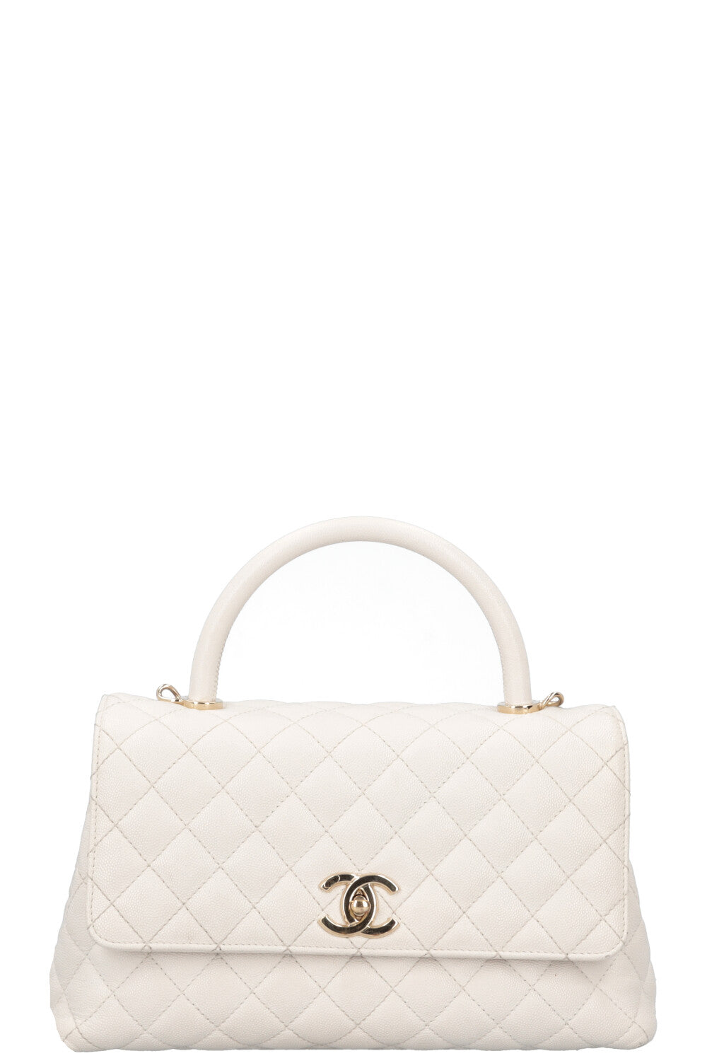 CHANEL Coco Handle Bag White