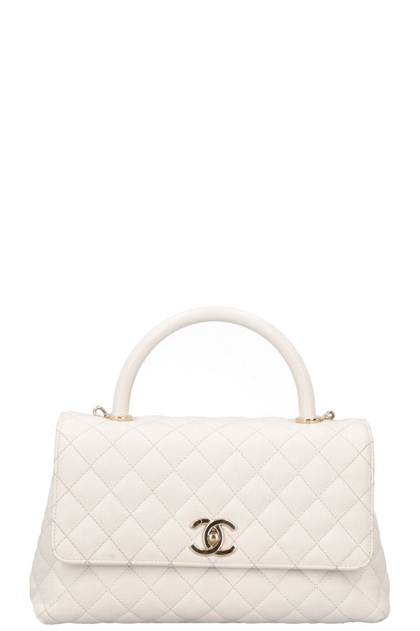 CHANEL Coco Handle Bag White
