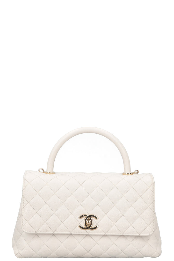 CHANEL Coco Handle Bag White