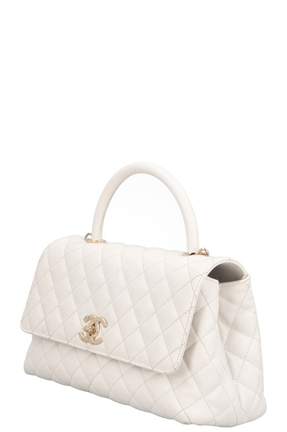 CHANEL Coco Handle Bag White