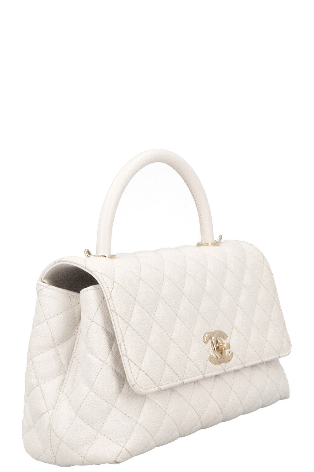 CHANEL Coco Handle Bag White