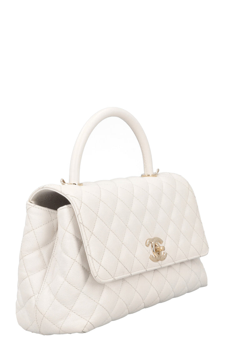 CHANEL Coco Handle Bag White