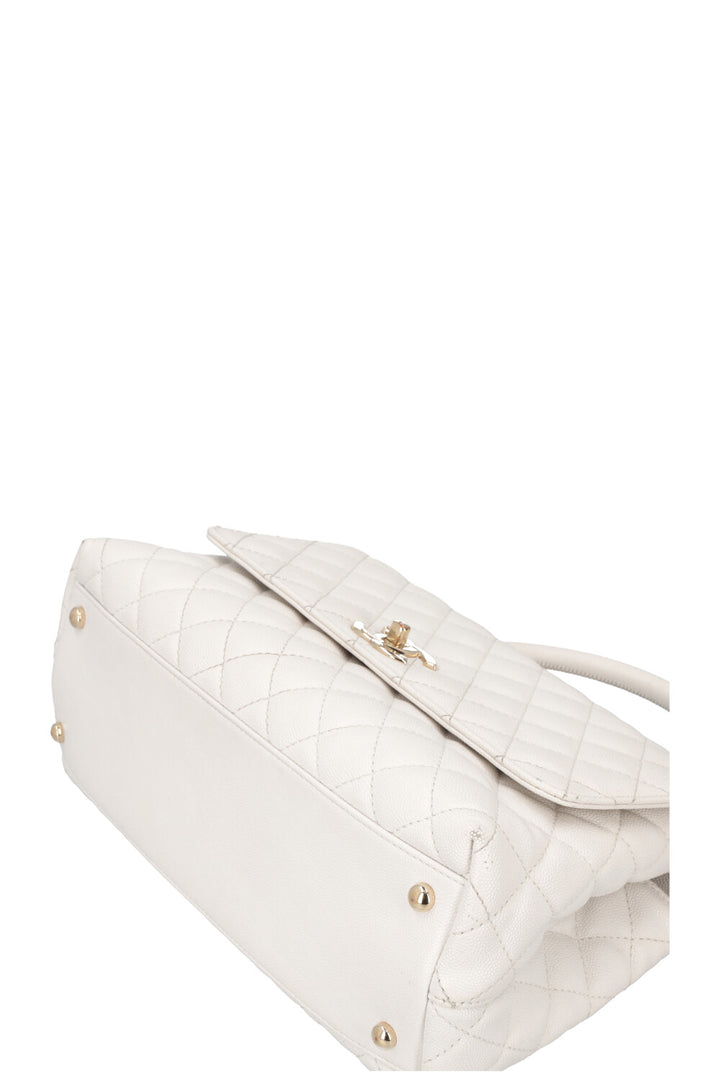 CHANEL Coco Handle Bag White