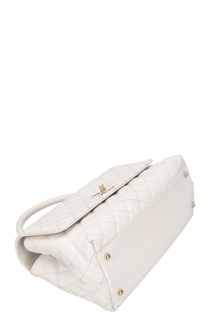 CHANEL Coco Handle Bag White