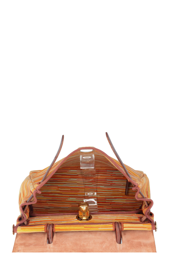 HERMÈS Vibrato Herbag 31 Leather Orange Multicolor
