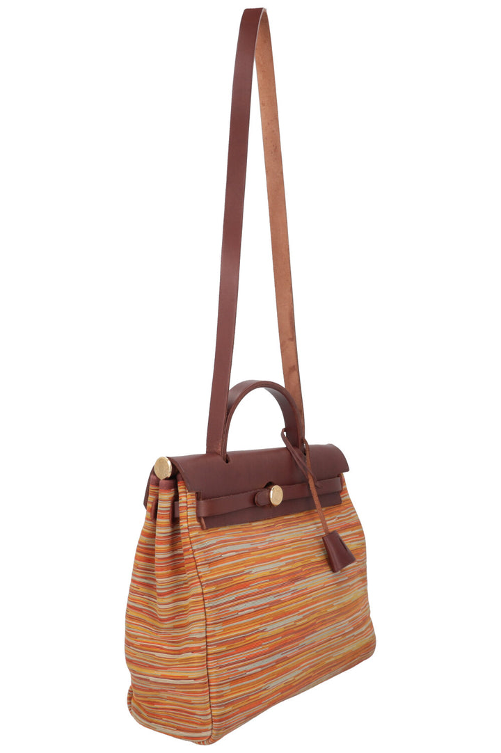 HERMÈS Vibrato Herbag 31 Leather Orange Multicolor