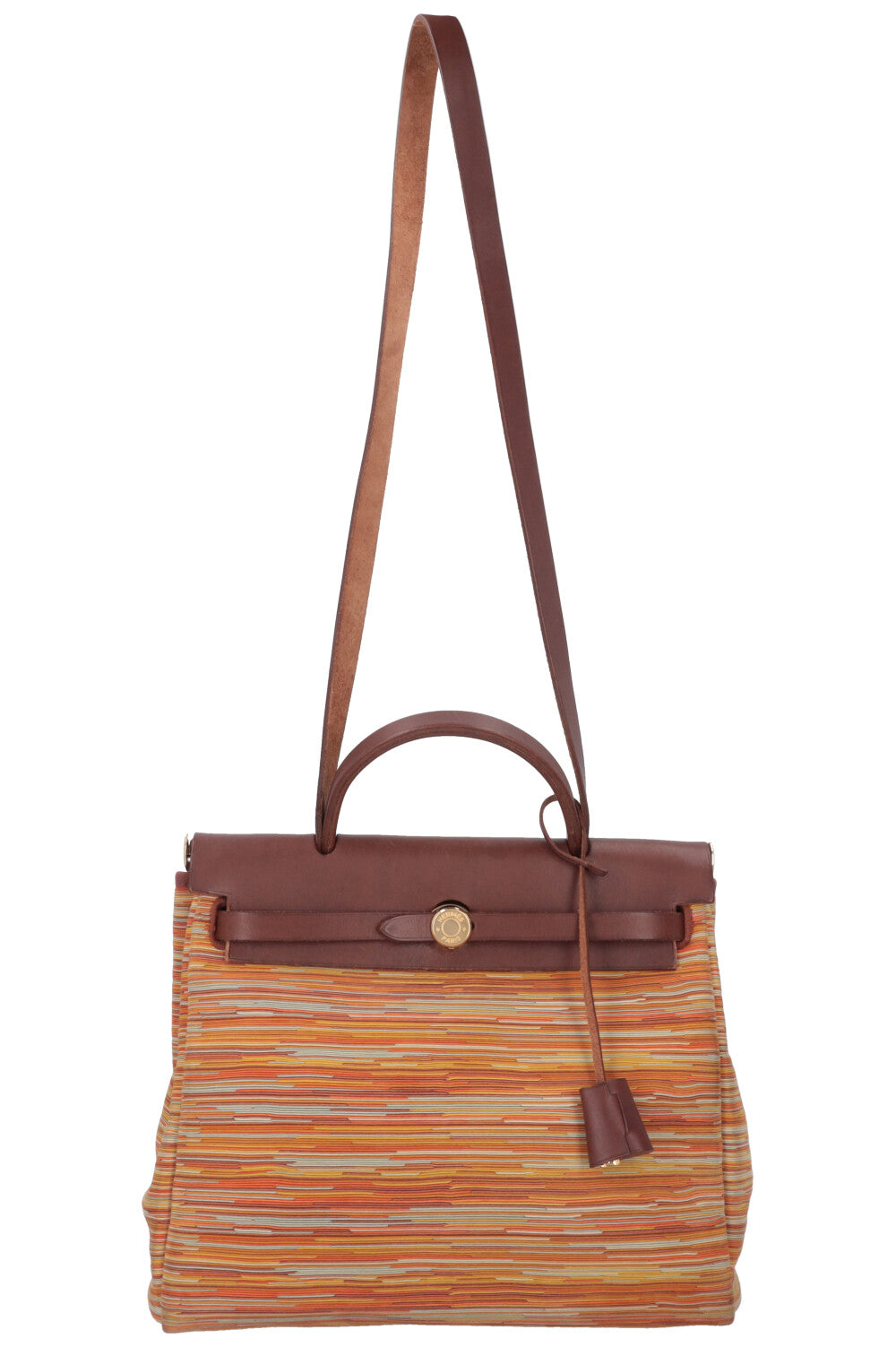 HERMÈS Vibrato Herbag 31 Leather Orange Multicolor