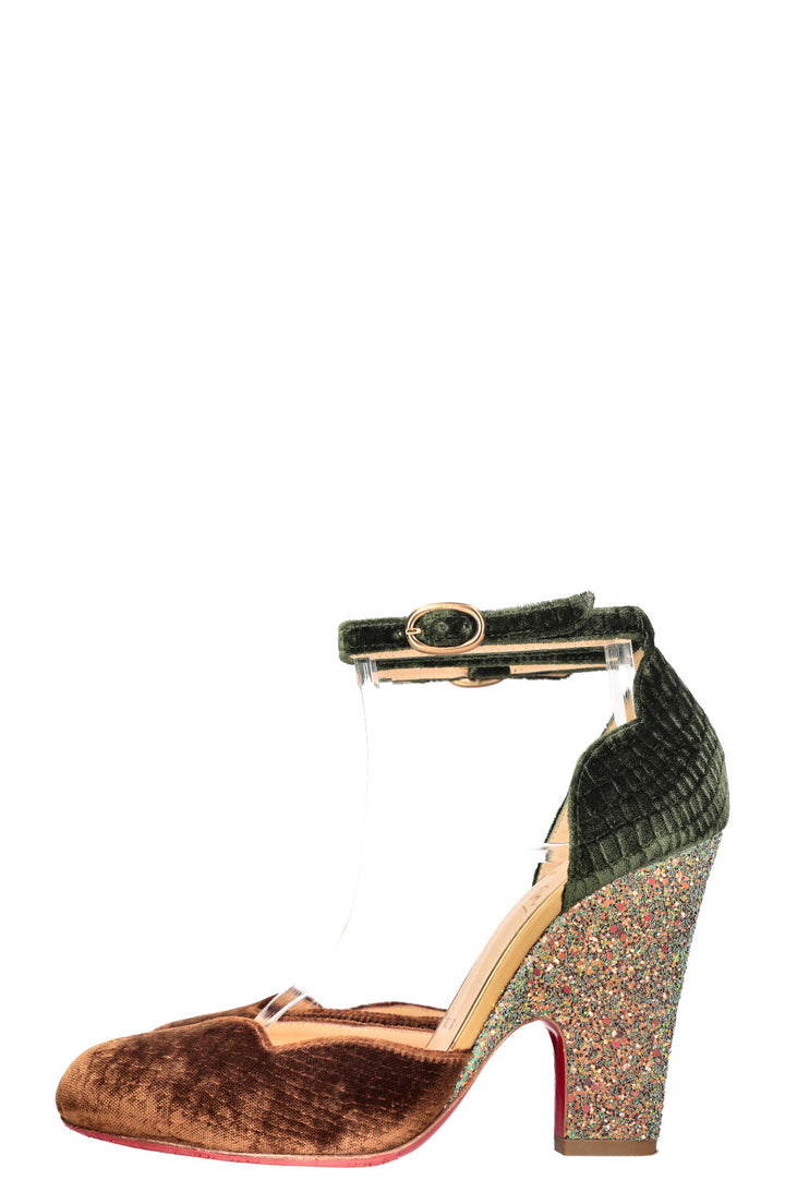 CHRISTIAN LOUBOUTIN Heels Crushed Velvet Glitter Heel