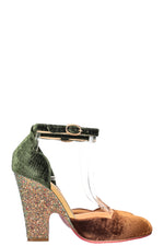 CHRISTIAN LOUBOUTIN Heels Crushed Velvet Glitter Heel