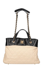 CHANEL In The Mix Shopping Tote Bag Beige Black