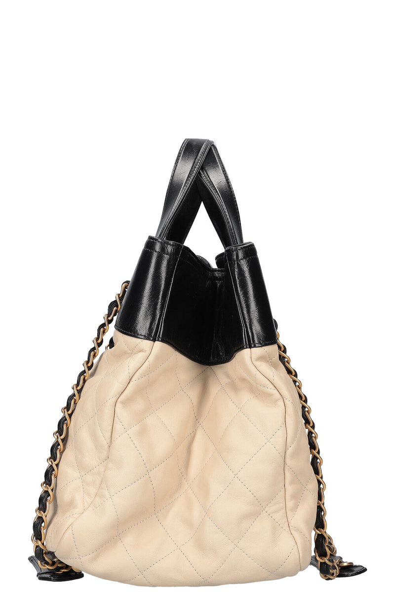 CHANEL In The Mix Shopping Tote Bag Beige Black